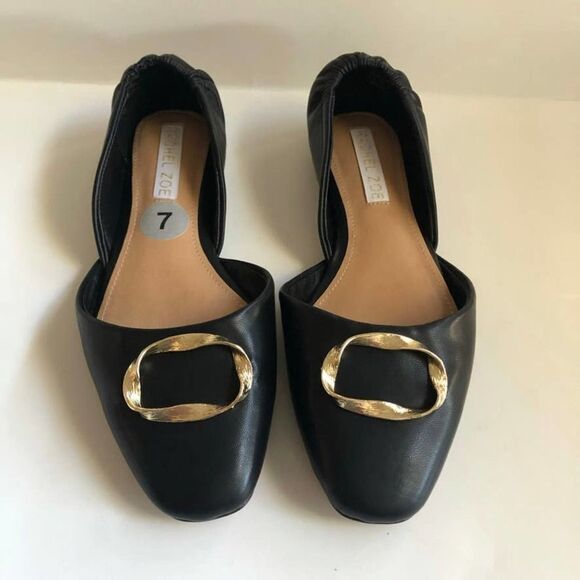 RACHEL ZOE Elleanor Black Ballet Flats 7 NWOB - Picture 2 of 7
